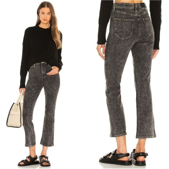 Pistola Lennon High Rise Boot Cut Cropped Ankle Jean Nightcap Black Acid Wash 29 - Picture 1 of 12
